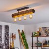Canedo Plafondlamp Bruin, Natuurlijke kleuren, Zwart, 4-lichts