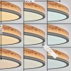 Salmi Plafondpaneel LED Antraciet, Bruin, houtlook, Zwart, 1-licht, Afstandsbediening