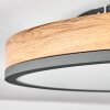 Salmi Plafondpaneel LED Antraciet, Bruin, houtlook, Zwart, 1-licht, Afstandsbediening