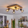 Bardhaman Plafondlamp LED Bruin, Chroom, houtlook, Zwart, 5-lichts