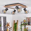 Bardhaman Plafondlamp LED Bruin, Chroom, houtlook, Zwart, 5-lichts