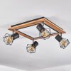 Bardhaman Plafondlamp LED Bruin, Chroom, houtlook, Zwart, 5-lichts
