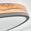 Salmi Plafondpaneel LED Antraciet, Bruin, houtlook, Zwart, 1-licht, Afstandsbediening