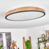 Salmi Plafondpaneel LED Antraciet, Bruin, houtlook, Zwart, 1-licht, Afstandsbediening