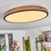 Salmi Plafondpaneel LED Antraciet, Bruin, houtlook, Zwart, 1-licht, Afstandsbediening