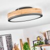 Salmi Plafondpaneel LED Antraciet, Bruin, houtlook, 1-licht