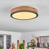 Salmi Plafondpaneel LED Antraciet, Bruin, houtlook, 1-licht