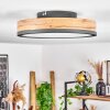 Salmi Plafondpaneel LED Antraciet, Bruin, houtlook, 1-licht