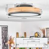Salmi Plafondpaneel LED Antraciet, Bruin, houtlook, 1-licht