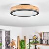 Salmi Plafondpaneel LED Antraciet, Bruin, houtlook, 1-licht