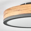 Salmi Plafondpaneel LED Antraciet, Bruin, houtlook, 1-licht