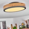 Salmi Plafondpaneel LED Antraciet, Bruin, houtlook, 1-licht