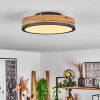 Salmi Plafondpaneel LED Antraciet, Bruin, houtlook, 1-licht