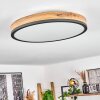 Salmi Plafondpaneel LED Antraciet, Bruin, houtlook, 1-licht