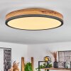 Salmi Plafondpaneel LED Antraciet, Bruin, houtlook, 1-licht