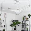 Malloa plafondventilator LED Wit, 1-licht, Afstandsbediening
