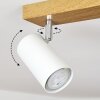 Javel Plafondlamp Chroom, houtlook, 2-lichts
