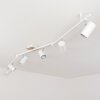 Javel Plafondlamp Chroom, houtlook, Wit, 6-lichts