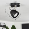 Moesdorf Plafondlamp Nikkel mat, Zwart, 1-licht