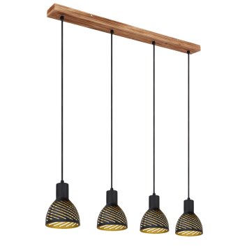 Globo LENNA Hanglamp houtlook, 4-lichts