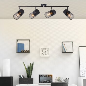 Brilliant Kamolo Plafondlamp Zwart, 4-lichts