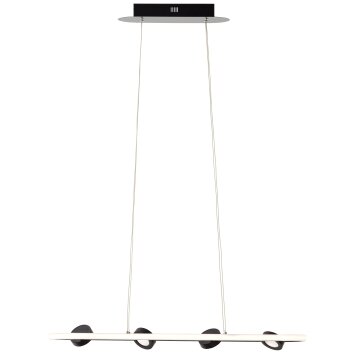 Brilliant Nebeker Hanglamp LED Zwart, 4-lichts, Afstandsbediening