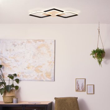 Brilliant Dennet Plafondlamp LED Bruin, Zwart, 1-licht