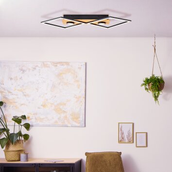 Brilliant Woodbridge Plafondlamp LED Bruin, Zwart, 1-licht