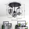 Verbania Plafondlamp Zwart, 3-lichts