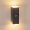 Toogong Buiten muurverlichting LED Antraciet, 2-lichts, Bewegingsmelder