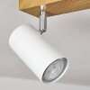 Javel Plafondlamp Bruin, Chroom, houtlook, 4-lichts