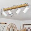 Javel Plafondlamp Bruin, Chroom, houtlook, 4-lichts