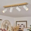 Javel Plafondlamp Bruin, Chroom, houtlook, 4-lichts