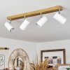 Javel Plafondlamp Bruin, Chroom, houtlook, 4-lichts