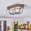 Chaquire Plafondlamp Bruin, Roest, 1-licht