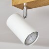 Javel Plafondlamp Bruin, Chroom, houtlook, 3-lichts