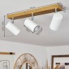 Javel Plafondlamp Bruin, Chroom, houtlook, 3-lichts