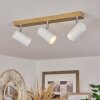 Javel Plafondlamp Bruin, Chroom, houtlook, 3-lichts