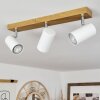 Javel Plafondlamp Bruin, Chroom, houtlook, 3-lichts