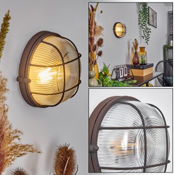Chaquire Muurlamp Bruin, Roest, 1-licht