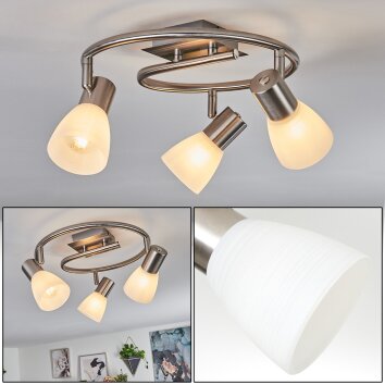 Aldana Plafondlamp Nikkel mat, 3-lichts