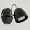 Moesdorf Muurlamp LED Nikkel mat, Zwart, 1-licht