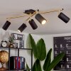 Zuoz Plafondlamp Goud, Zwart, 5-lichts