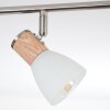 Icalma Plafondlamp Hout licht, Nikkel mat, 6-lichts