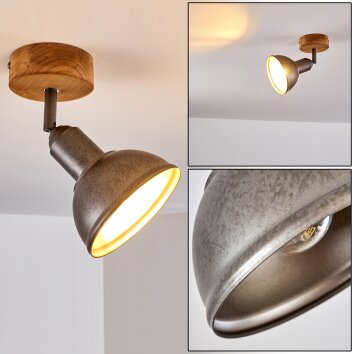 Tholen Plafondlamp Bruin, 1-licht