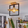 Espenel Plafondlamp Hout licht, Zwart, 1-licht