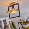 Espenel Plafondlamp Hout licht, Zwart, 1-licht