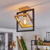 Espenel Plafondlamp Hout licht, Zwart, 1-licht