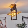 Espenel Plafondlamp Hout licht, Zwart, 2-lichts