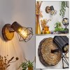 Bardhaman Muurlamp Hout licht, houtlook, Zwart, 1-licht